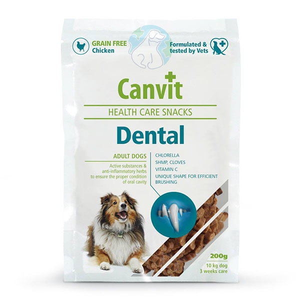 تشویقی دنتال سگ تا 10کیلو با طعم مرغ 200گرمی Canvit